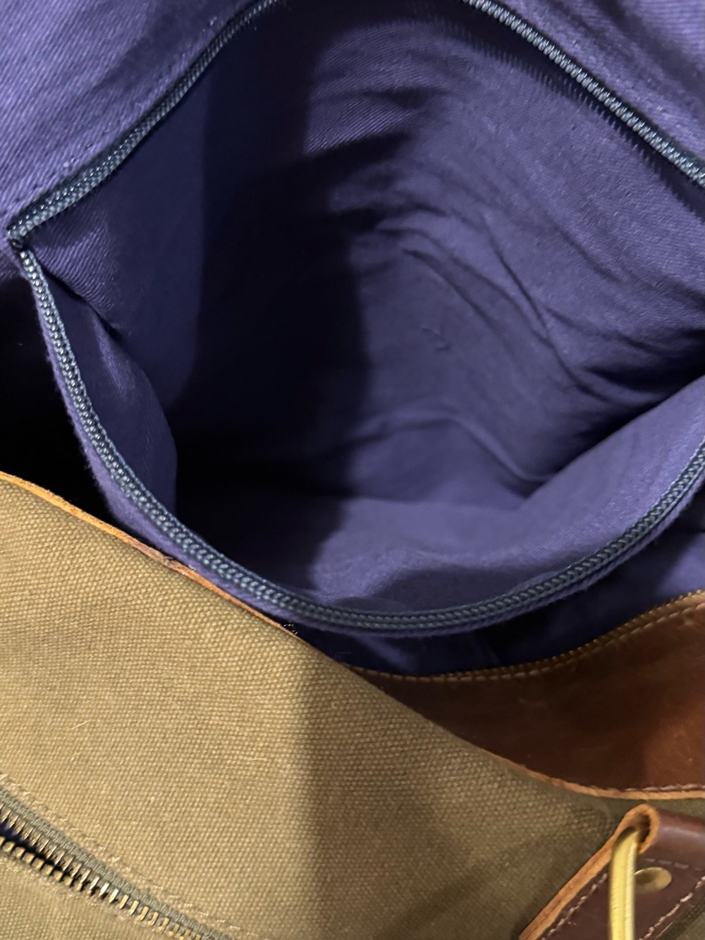 United By Blue Trafford Canvas Weekender Duffle Travel Bag Moss Green Leather - Picture 12 of 14